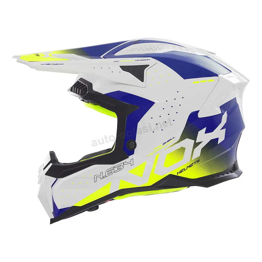 Kaciga NOX Cross N634 GRADIANT žuto plavo bela L
