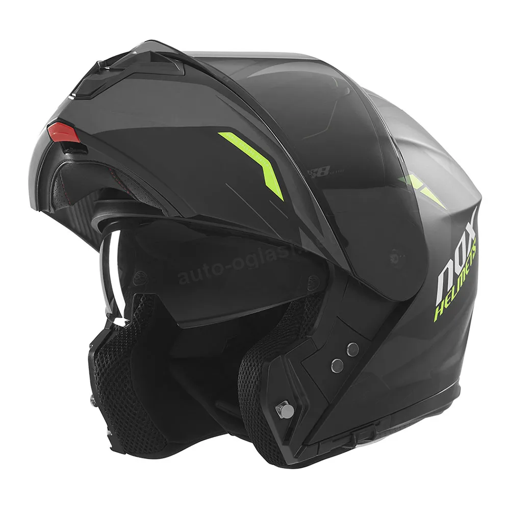 Kaciga NOX Flip Up N968 ULTRA sa naočarima mat crno žuta 2XL