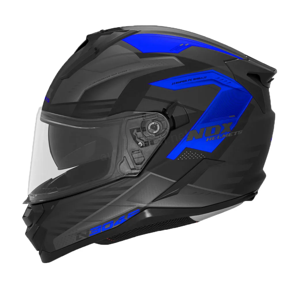 Kaciga NOX Full Face sa naočarima N304 S CARVER MATT BLACK BLUE 2XL