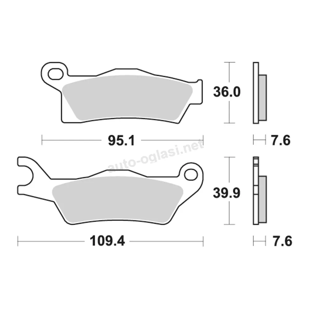 Disk pločice PERFTEC R90 S2019R ( SEMI-SINTER )