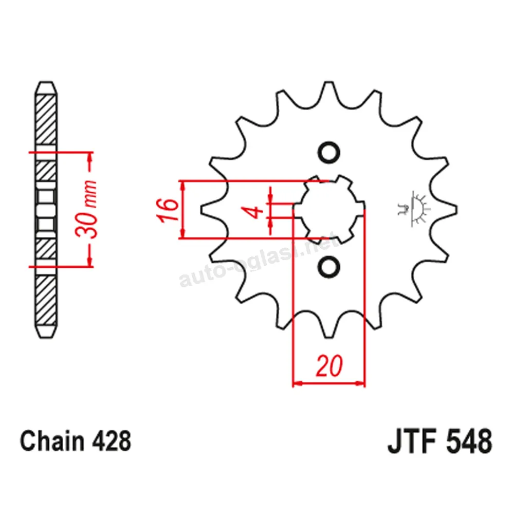 Lančanik prednji JT JTF548-14 (428) 14 zuba