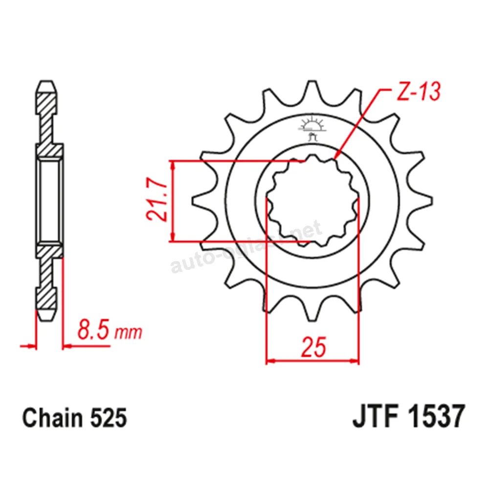 Lančanik prednji JT JTF1537-17-50-29029 (525)17 zuba