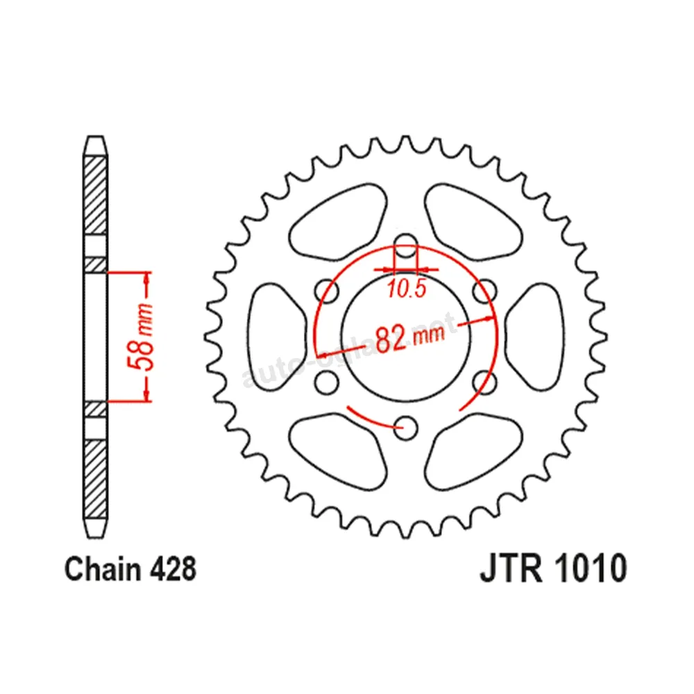 Lančanik zadnji JT JTR1010-43 (428) 43 zuba