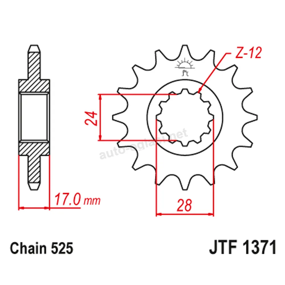 Lančanik prednji JT JTF1371-15RB (525)15 zuba