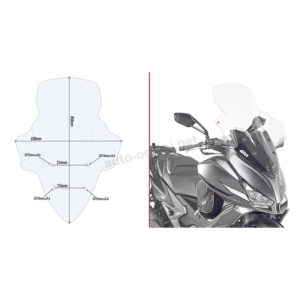 Vizir providni GIVI Kymco Xciting 400 (13-24) D6104ST