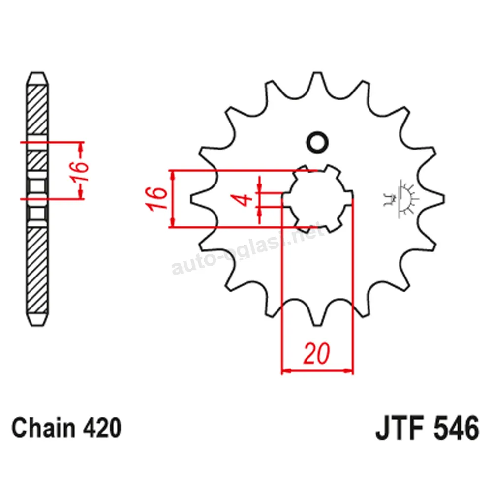 Lančanik prednji JT  JTF546-14 (420)14 zuba