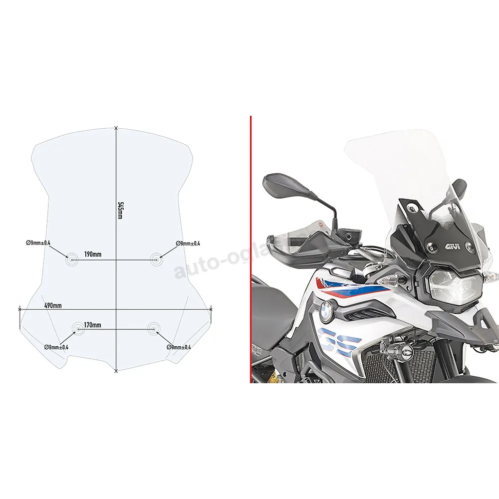 Vizir providni povišeni GIVI BMW F 750 / 800 GS (18-20) D5127ST