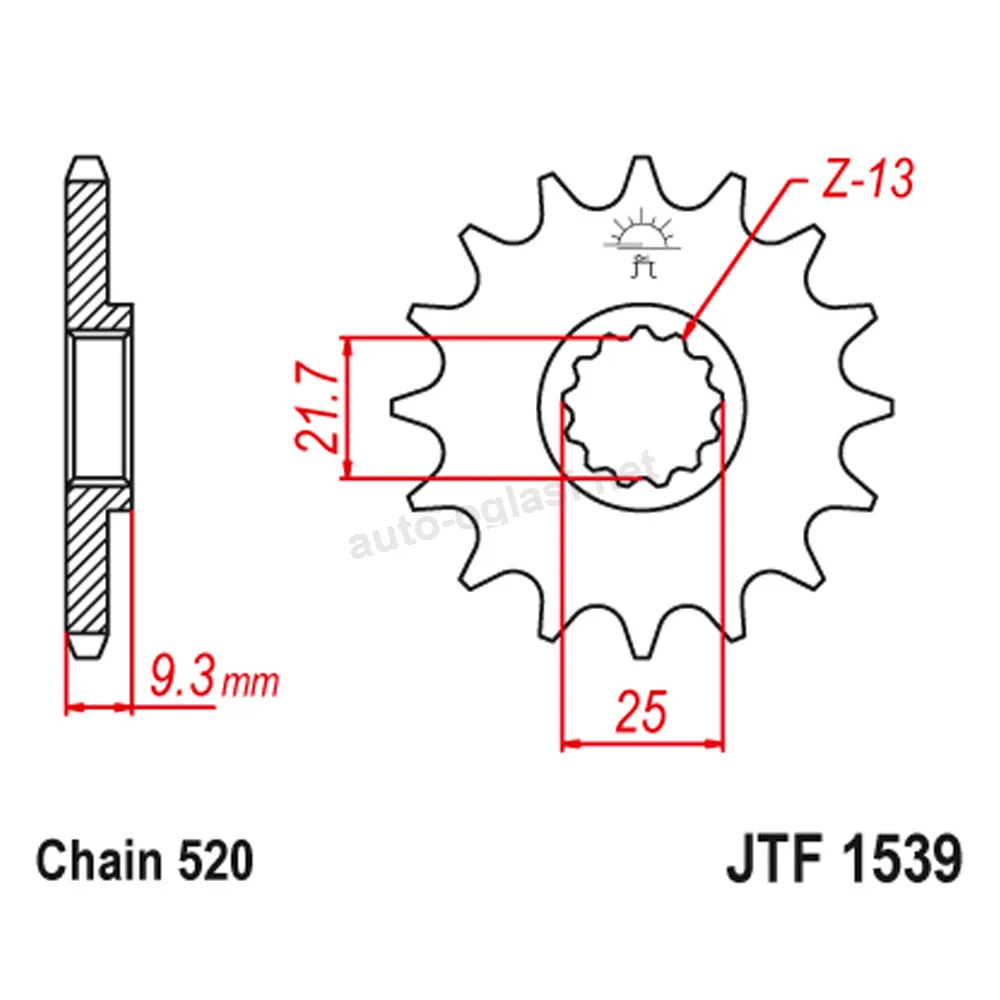 Lančanik prednji JT  JTF1539-14 (520)14 zuba