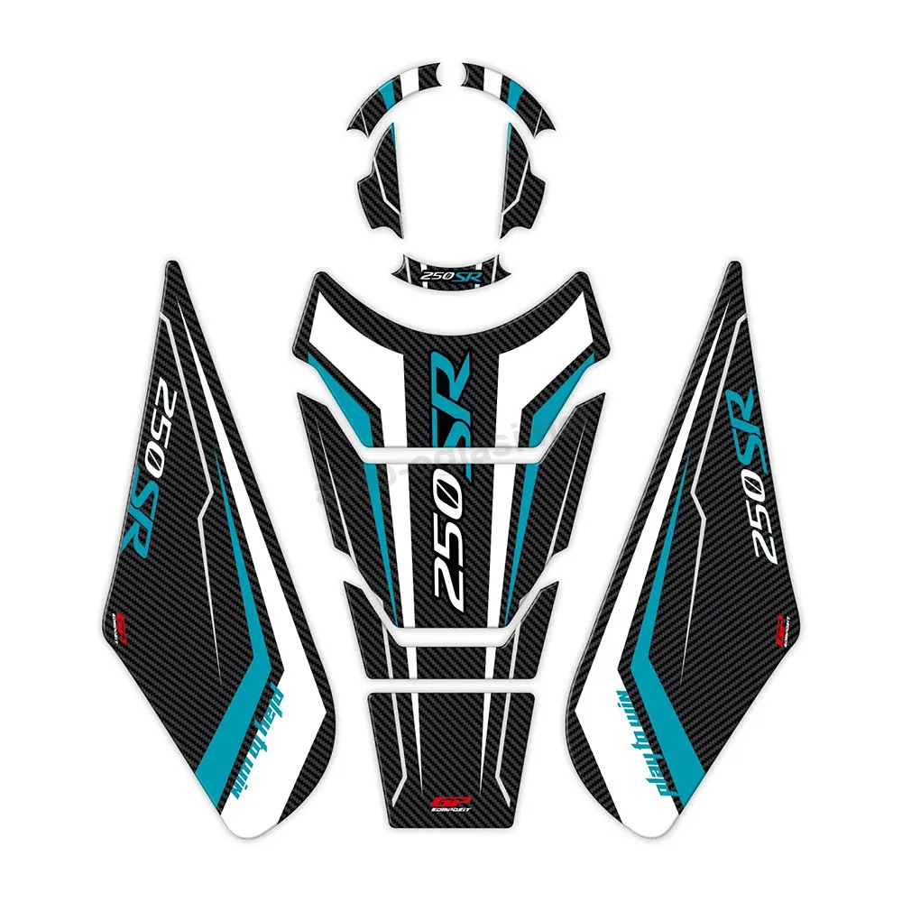 Nalepnice rezervoara TANK PAD CF MOTO 250SR tirkizno carbon (20-24) GP KOMPOZIT