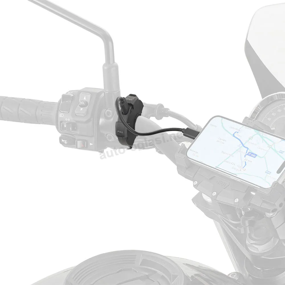 Punjač sa USB i USB C priključkom montaža na korman GIVI