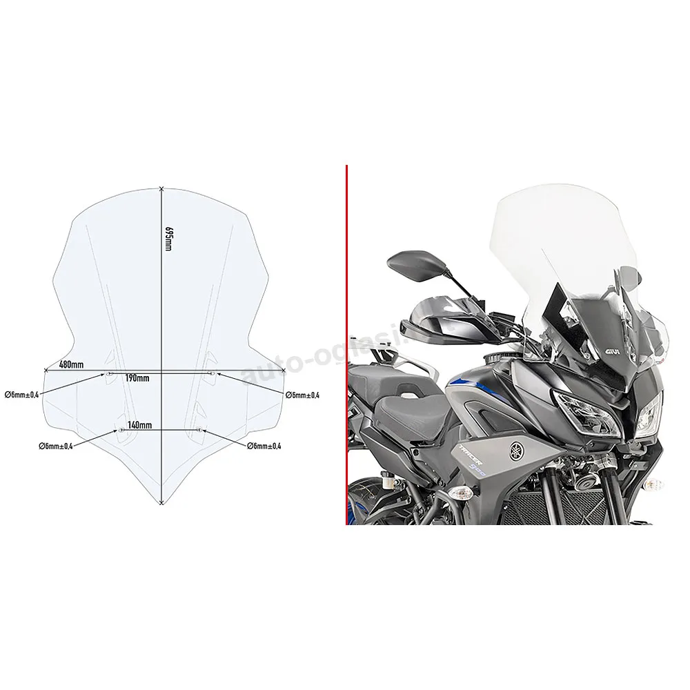 Vizir providni povišeni GIVI Yamaha MT09 TRACER (18-20) 2139DT