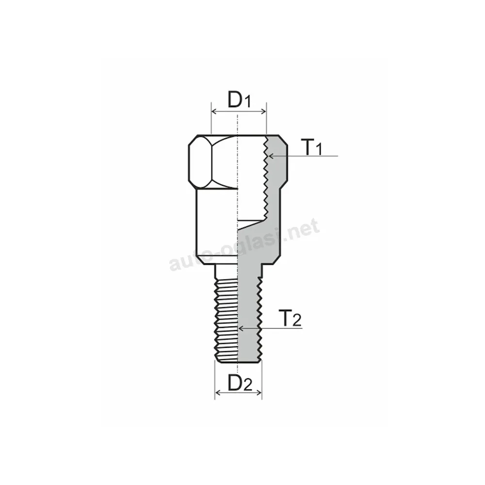 Adapter za retrovizor univerzalni sa M8 x 1,25mm na M10 x 1,25mm desni navoj  RMS