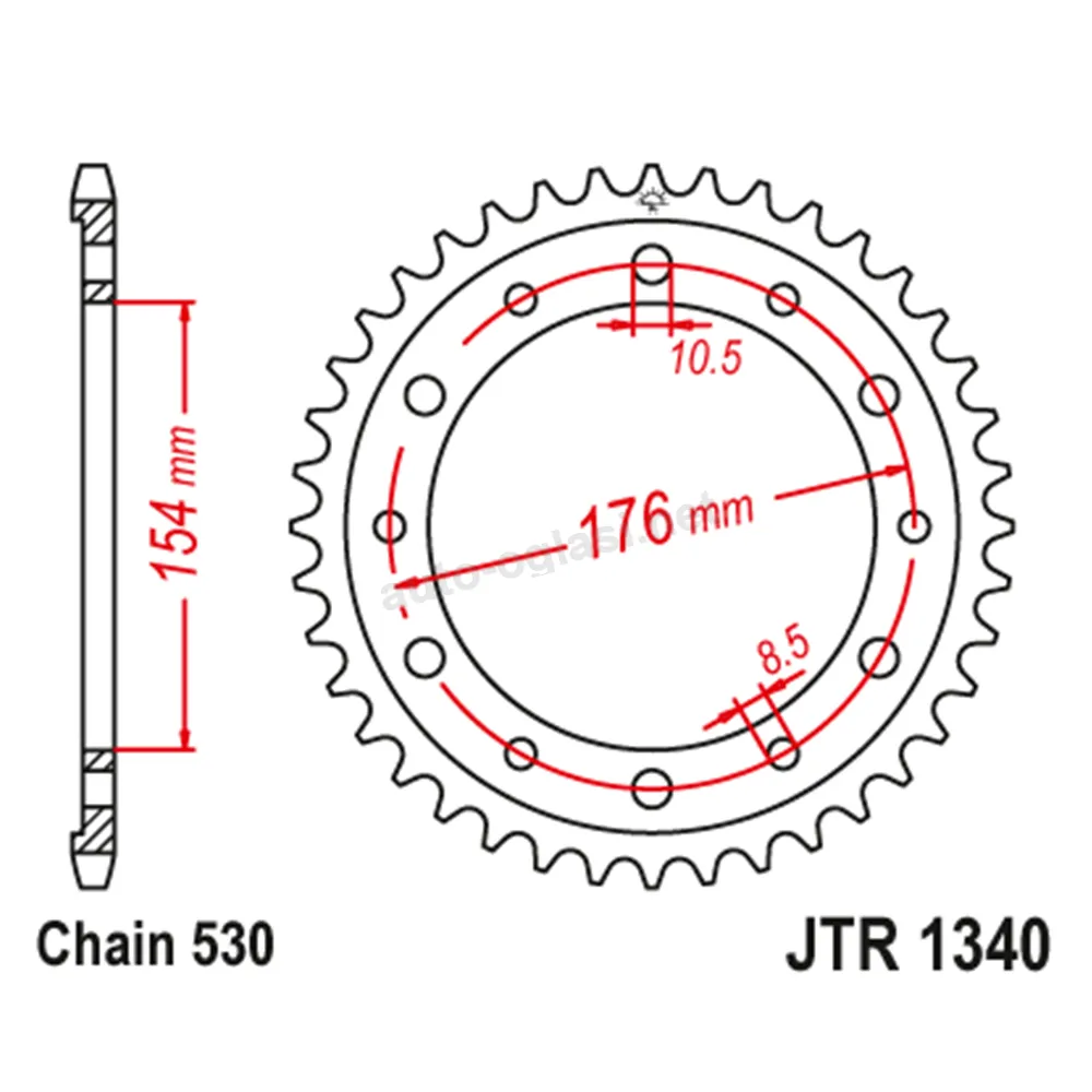 Lančanik zadnji JT JTR1340-44-50-35042 (50) 44 zuba