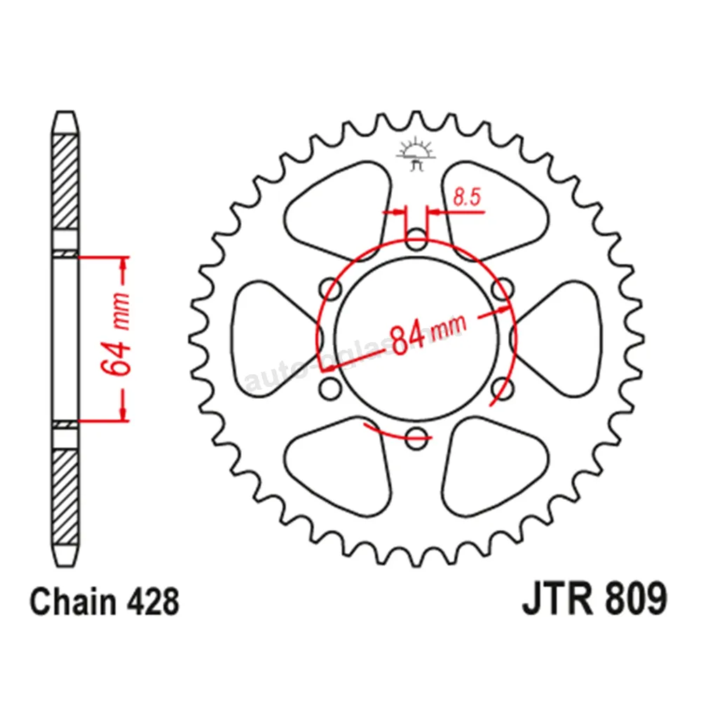 Lančanik zadnji JT JTR809-49-50-15019 (428) 49 zuba Sprint Pulser