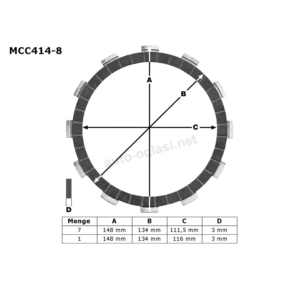 Lamele TRW MCC414-8 set