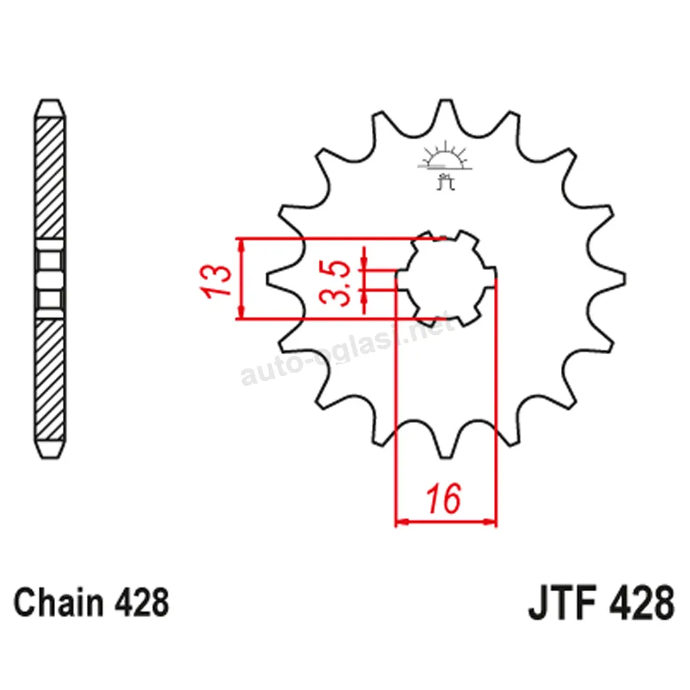 Lančanik prednji JT  JTF428-15 (428)15 zuba