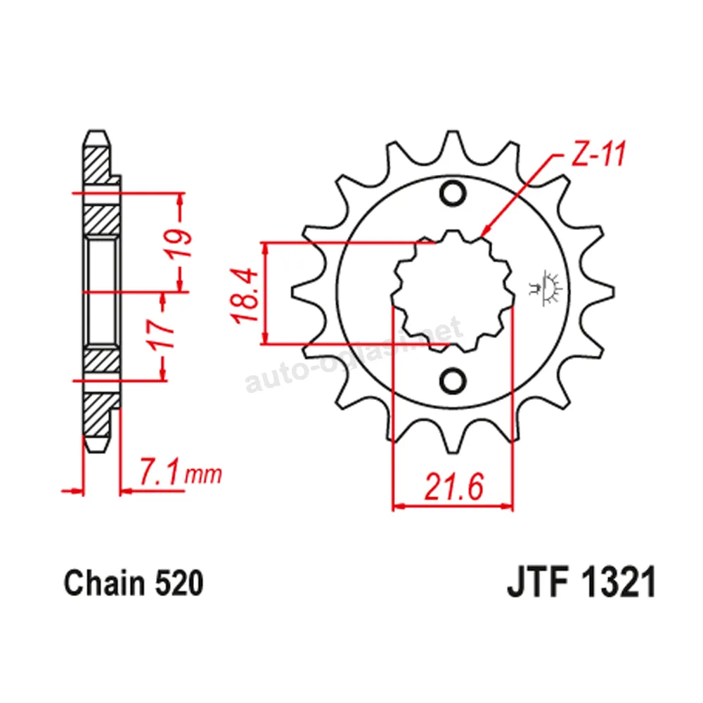 Lančanik prednji JT JTF1321-14 (520)14 zuba