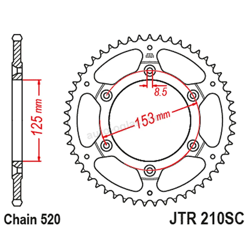 Lančanik zadnji JT JTR210-50SC (520) 50 zuba