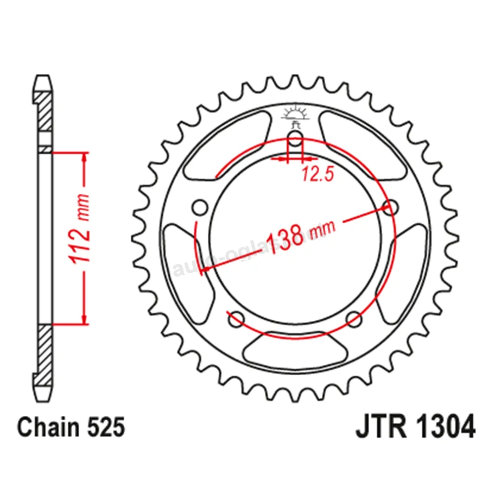 Lančanik zadnji JT  JTR1304-41-50-29016 (525)41 zub