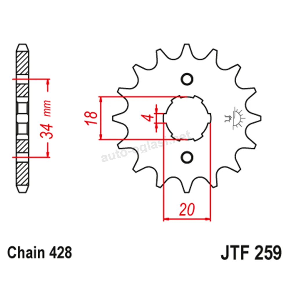 Lančanik prednji JT JTF259-14-50-15001 (428)14 zuba