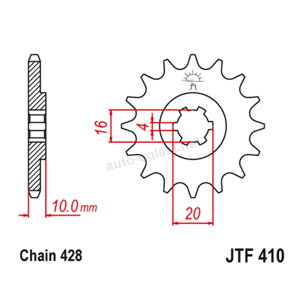 Lančanik prednji JT  JTF410-16  (428) 16 zuba