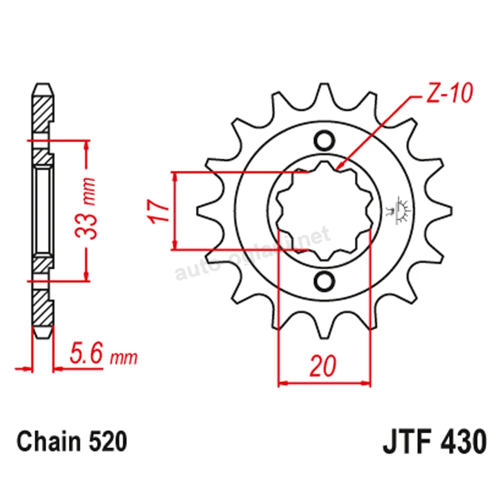 Lančanik prednji JT  JTF430-13 (520)13 zuba