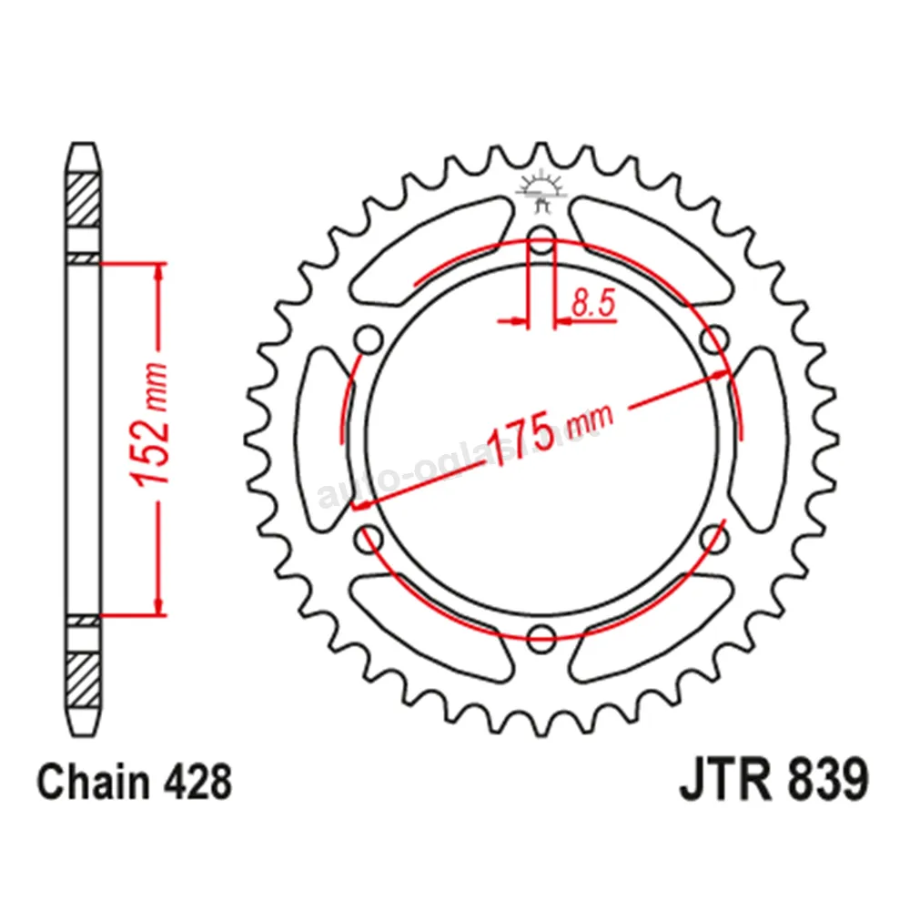 Lančanik zadnji JT JTR839-55-50-15023 (428) 55 zuba