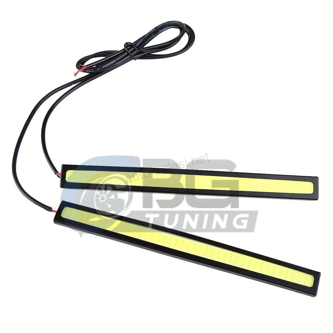 DRL LED DNEVNA SVETLA cob 17cm Napon 12V DC Duzina 17 cm Sirina 1.5cm Boja bela Jacina 6w U setu dobijate 2 samolepljive
