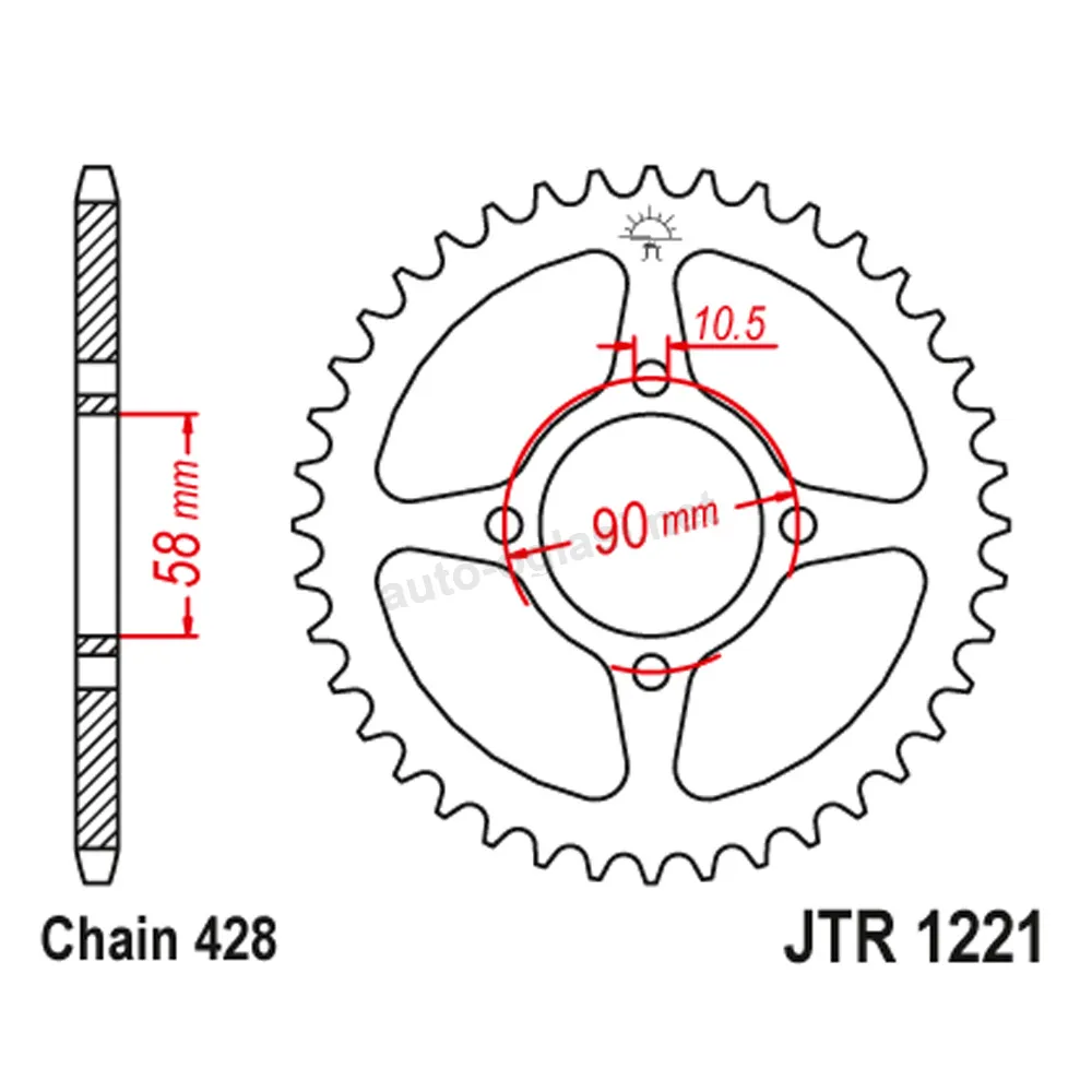 Lančanik zadnji JT  JTR1221-44 (428)44 zuba