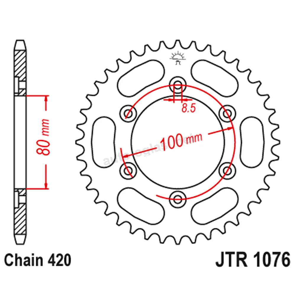 Lančanik zadnji JT JTR1076-52 (420) 52 zuba