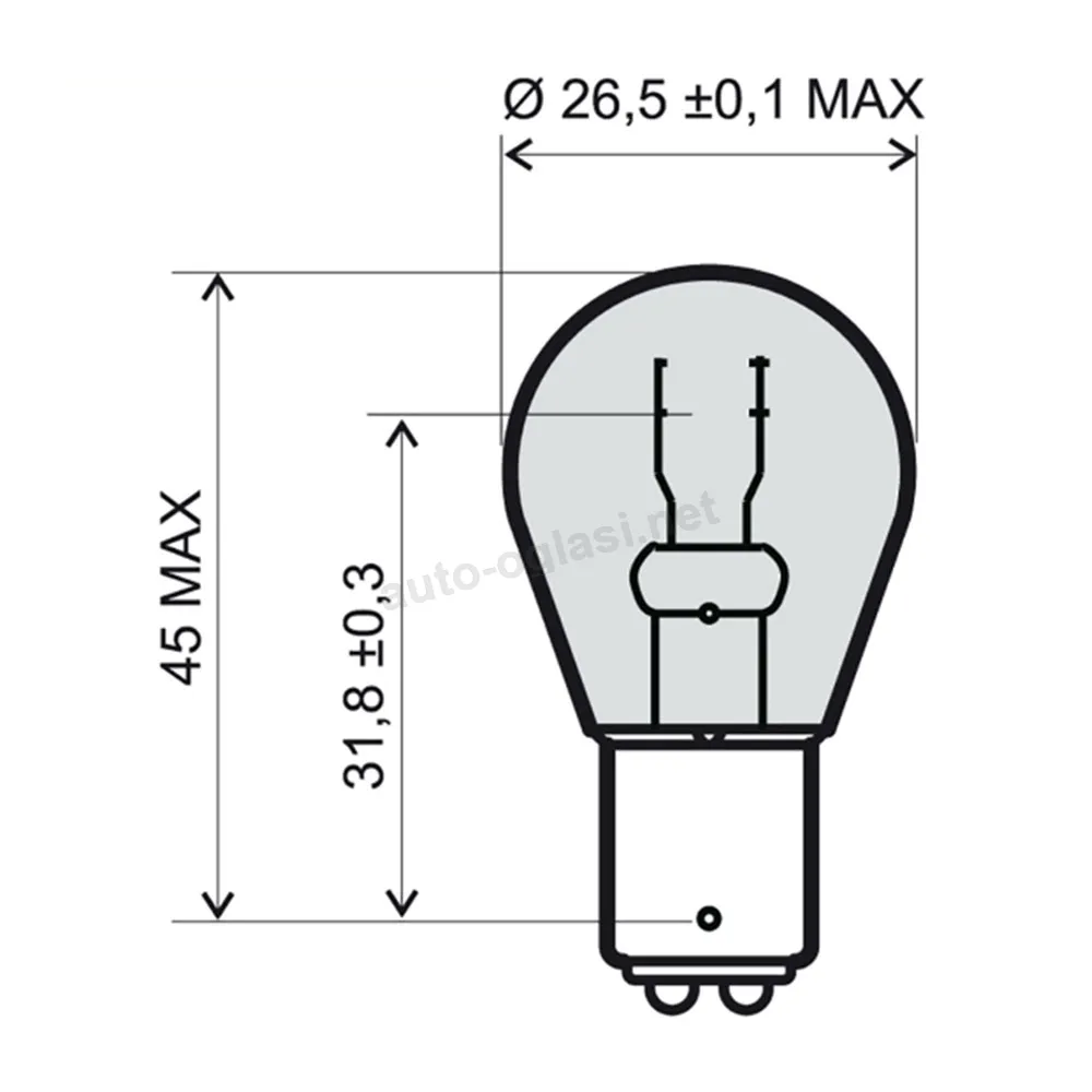 Sijalica crvena 12V 21/5W BAY15D RMS