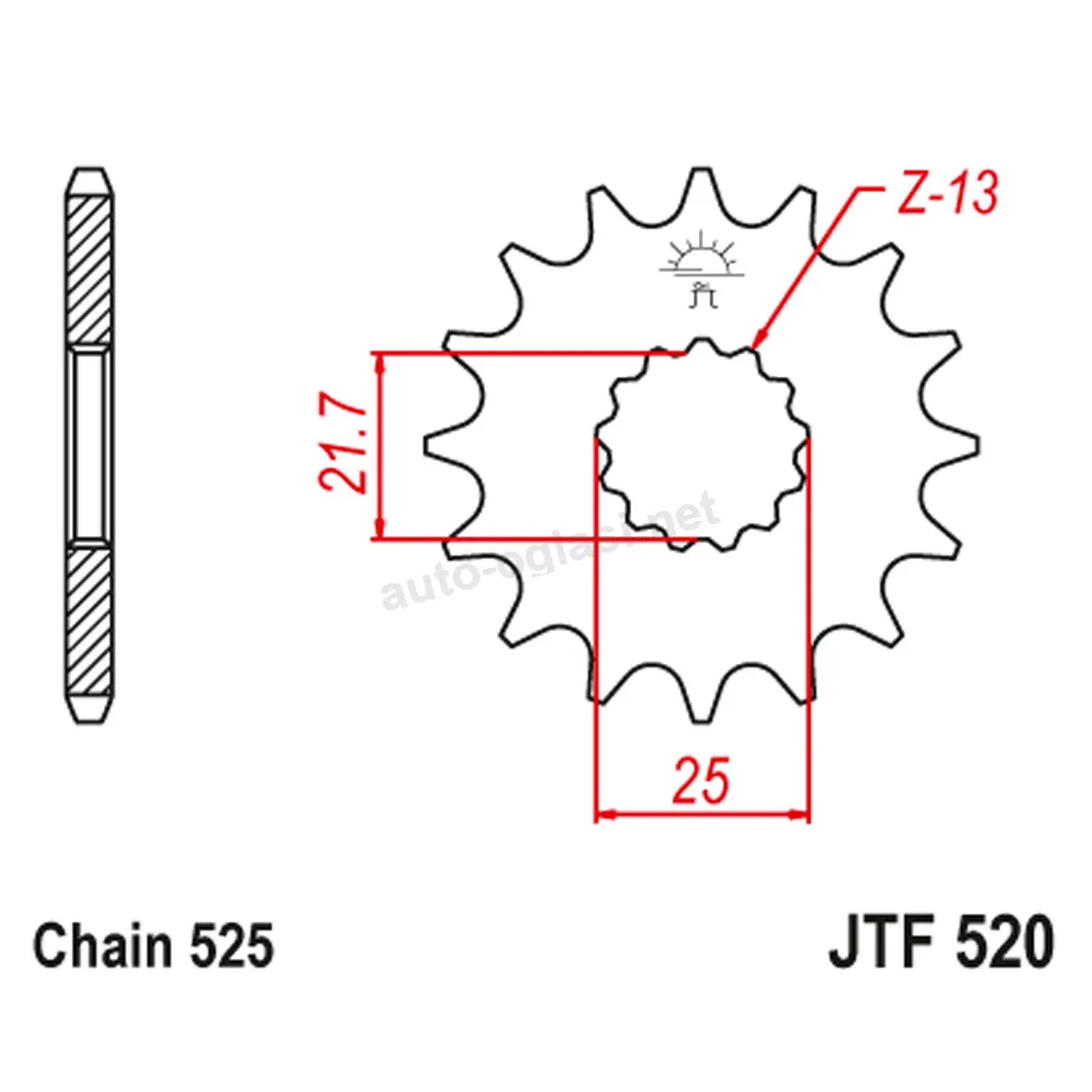 Lančanik prednji JT  JTF520-14-50-29010 (525)14 zuba