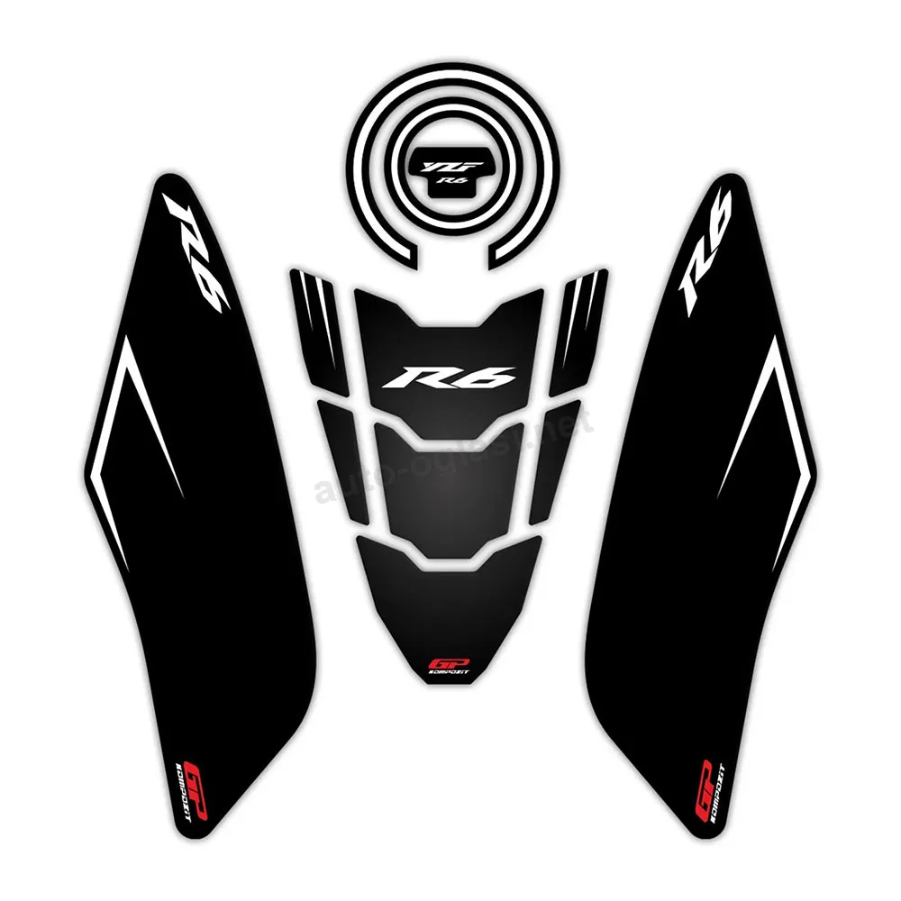 Nalepnice rezervoara TANK PAD Yamaha YZF R6 (17-23) crne GP KOMPOZIT